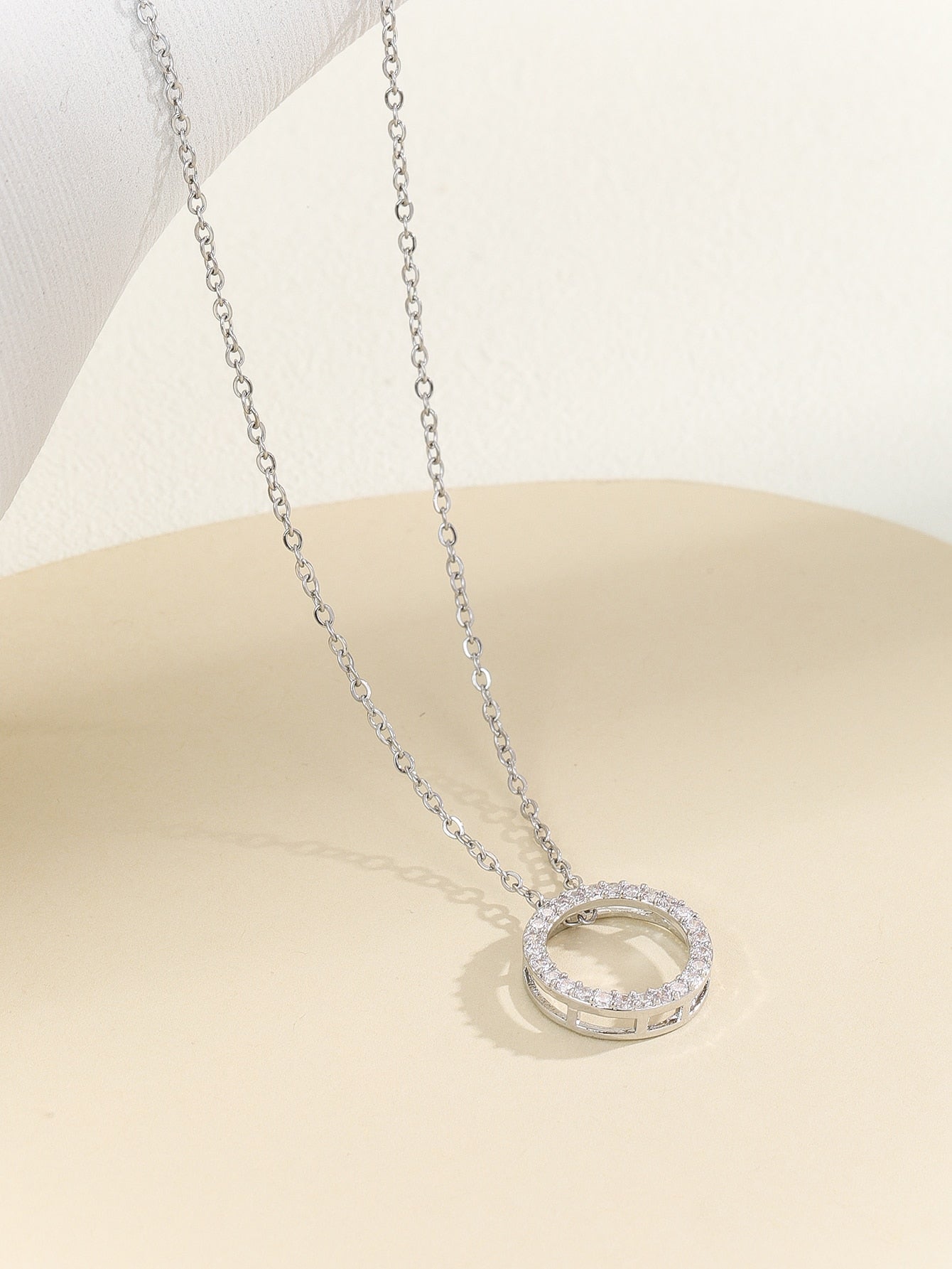 Cubic Zirconia Circle Pendant