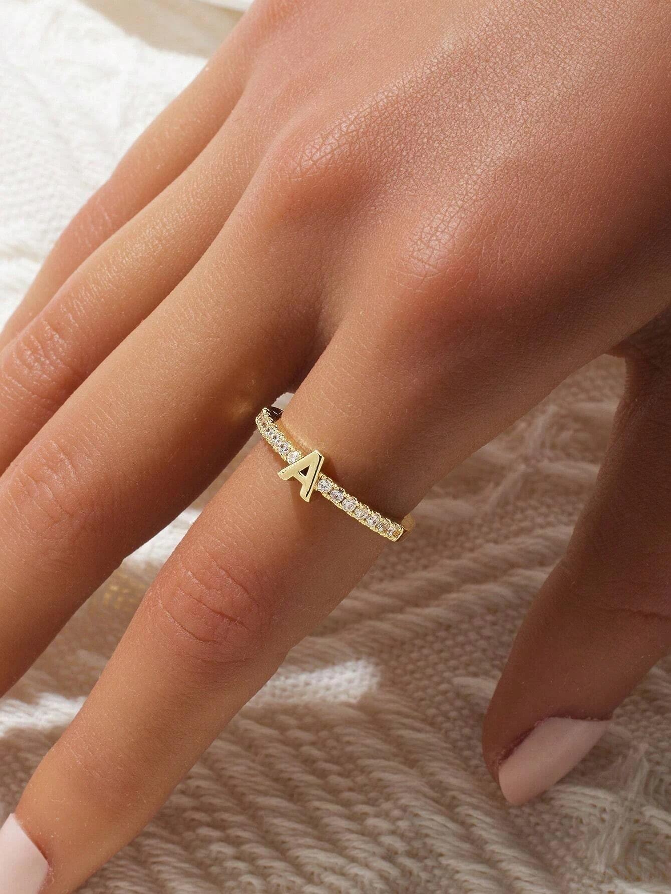 Personalised letter ring