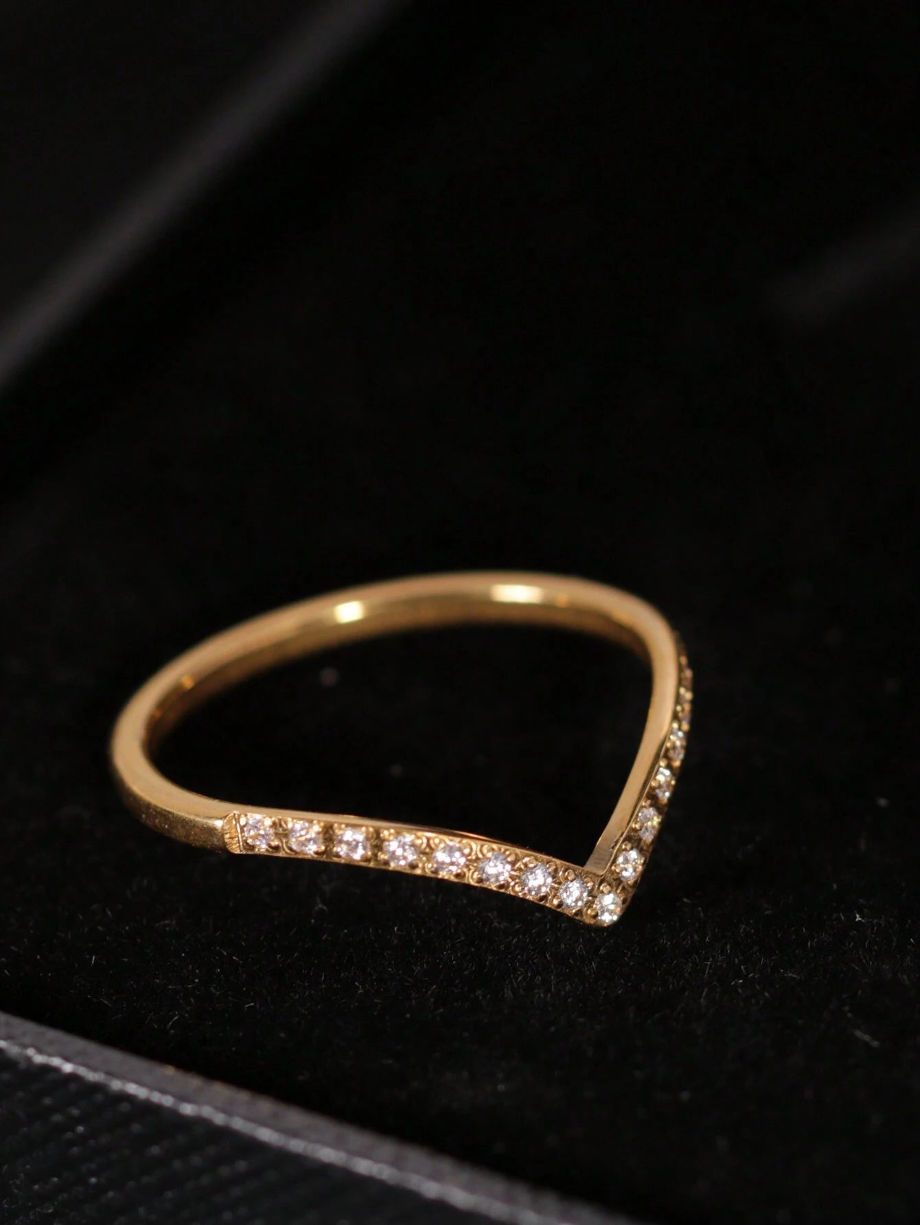 V-Shaped Cubic Zirconia Ring