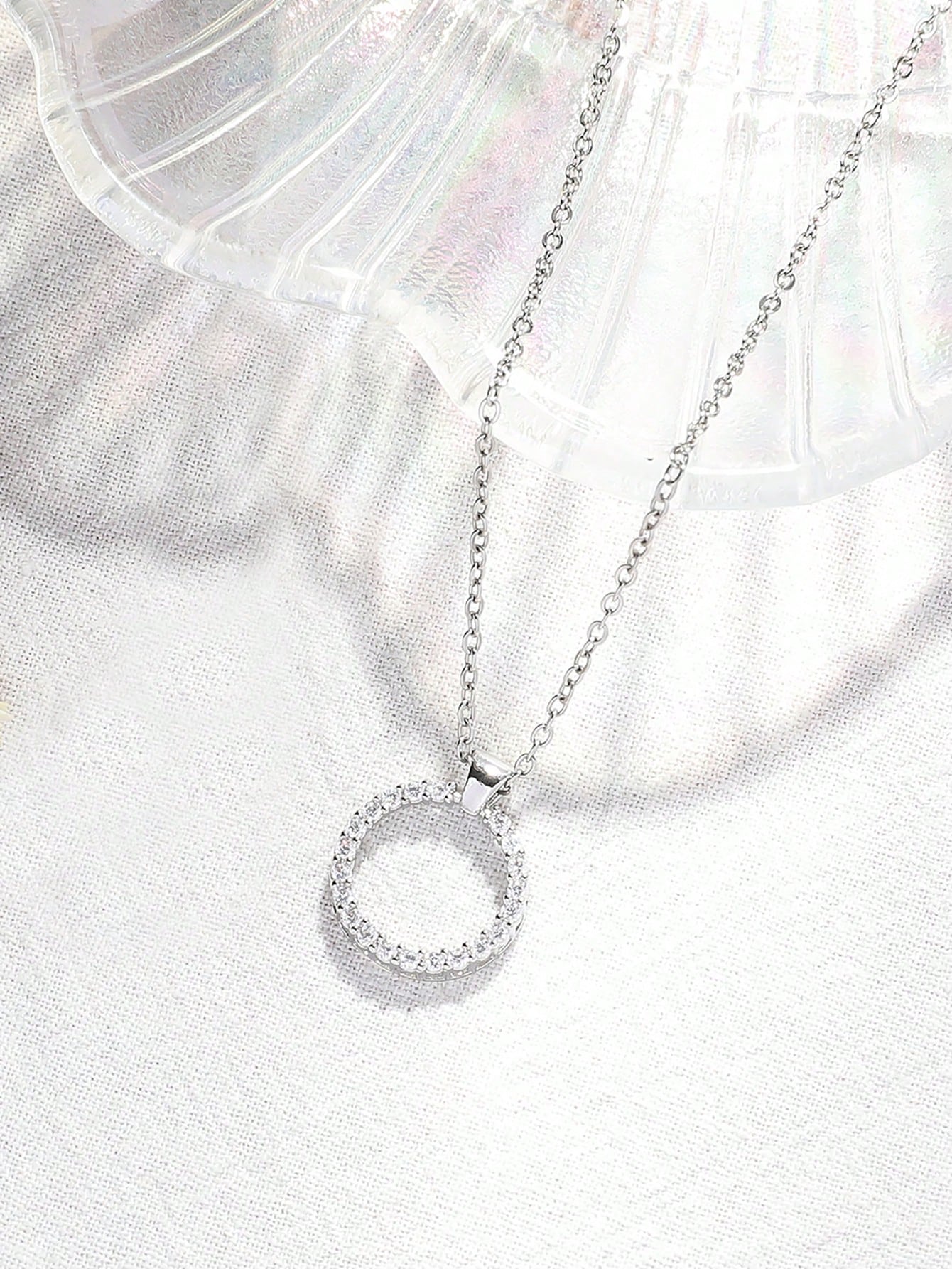 Cubic Zirconia Circle Pendant